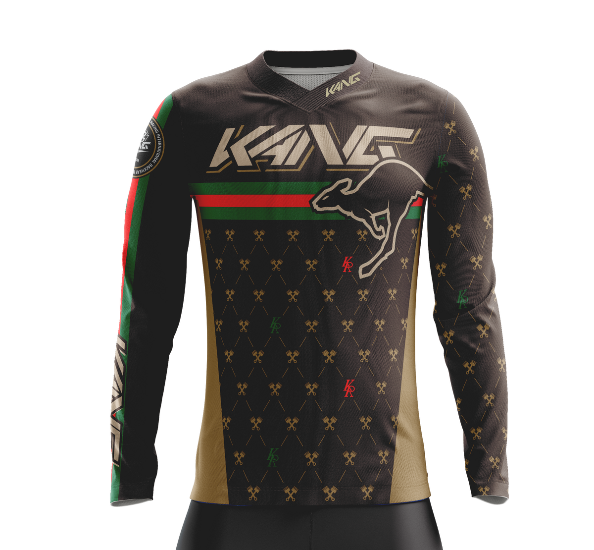 JERSEY KANG MONOGRAM BROWN/RED